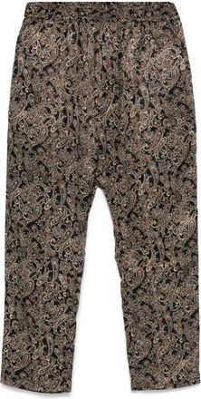 White Mountaineering paisley tapered trousers - men - Cotton/Polyester - 1 - Black