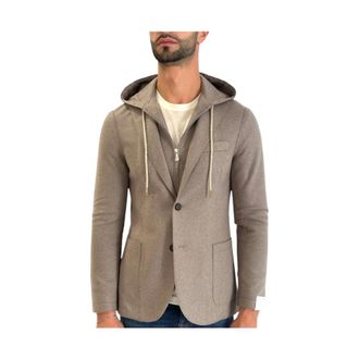 Eleventy Heren, Jassen, Beige, Maat: S Katoen