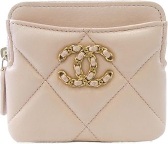 Chanel Light Pink Leather Coin Purse/Coin Case (Pre-Owned)