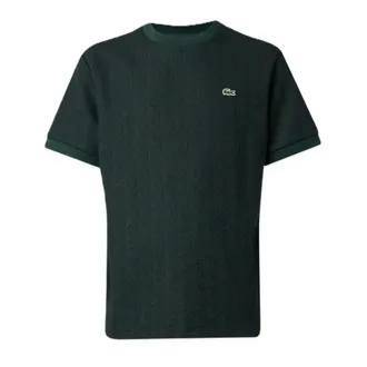 Lacoste Monogram Jacquard T-Shirt - Heren - Tops - Groen - Maat: XL