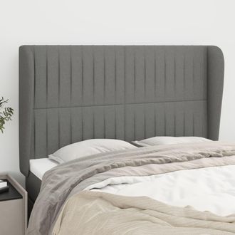 vidaXL Cabecero Con Orejas De Tela Gris Oscuro 147x23x118/128 Cm Vidaxl