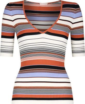 Liu Jo T-shirt in maglia a righe - Rosso