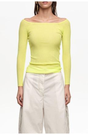 Bimba & Lola Ribbed Sweater in Lime at Nordstrom, Size Medium Eu