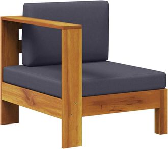 vidaXL Vidaxl - Sof&aacute; Central Con 1 Reposabrazos Madera Acacia Gris Oscuro