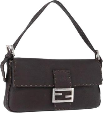Fendi Pre-owned Vintage Schoudertas - Dames - Vintage Schoudertas - Bruin - ONE Size - Leer - Vintage
