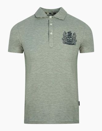 Aquascutum Mens Aquascutum Aldis Crest Chest Logo Grey Polo Shirt - Size: 36