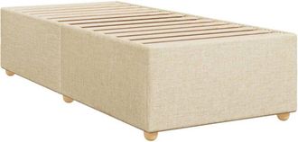 vidaXL Estructura De Cama Sin Colch&oacute;n Tela Crema 80x200 Cm Vidaxl