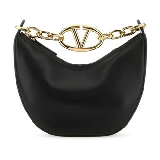 Valentino Garavani Handbags, female, Black, Size: ONE SIZE VLogo Moon Mini Hobo Bag