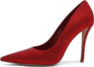 Cesare Gaspari Crystal Stiletto Pumps - Dames - Pumps - Rood - 40 EU - Leer - Schoenen