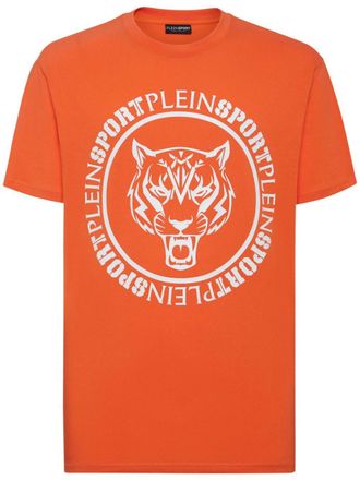 Plein Sport Carbon Tiger-print cotton T-shirt - Orange