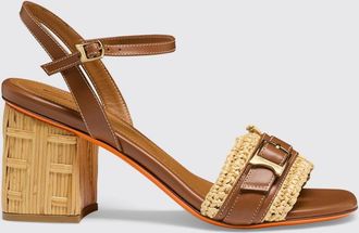 Santoni Sandalo Santoni in pelle e rafia