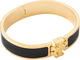 Tory Burch Kira Emaille Armband - Dames - Armbanden - Zwart - ONE Size - Accessoires
