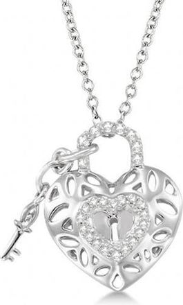 Allurez Natural Diamond Heart Key and Lock Pendant Necklace Sterling Silver at Nordstrom, Size 18