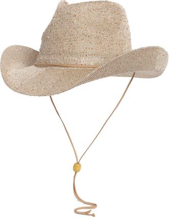 Vince Camuto Packable Shine Cowboy Hat in Natural at Nordstrom Rack