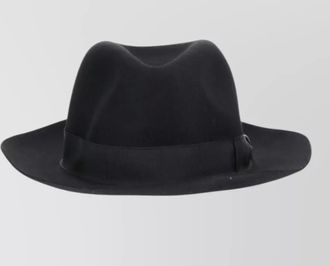 Borsalino wide brim hat structured crown ribbon