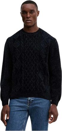 A|X Armani Exchange Truien & Vesten, Heren, Blauw, M, Wol, Trui met kabelsteek en ronde hals