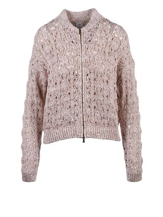 Eleventy Pink Cotton Polyamide Polyester Zip Cardigan