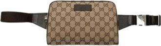 Gucci Pre-owned Canvas Belt Bag - Dames - Vintage Heuptassen - Beige - ONE Size - Leer - Vintage