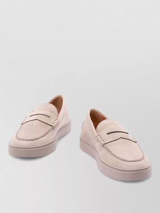 Tod's suede penny loafers round toe design