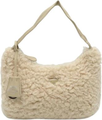 Prada Pre-owned Shoulder Bags, female, White, Size: ONE SIZE Pre-owned Silk Shoulder Bag