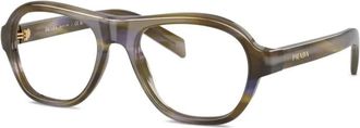 Prada Glasses, female, Brown, Size: 54 MM Pilot Eyeglasses