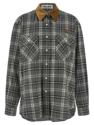 Miu Miu Gray Cotton Womens Blouse