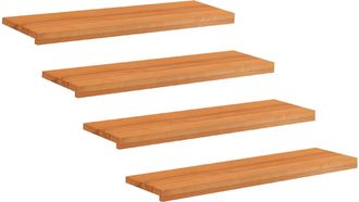 vidaXL Alfombras Para Escalones 4 Uds. 100 X 25 X 2 Cm Marr&oacute;n Claro Vidaxl