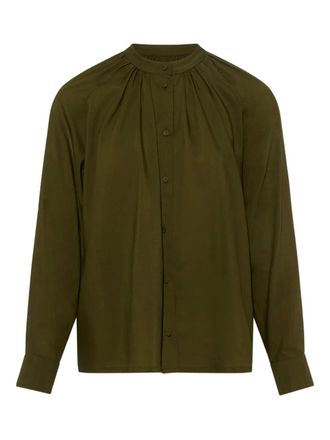 Yves Salomon Blouse met geplooide hals - Groen
