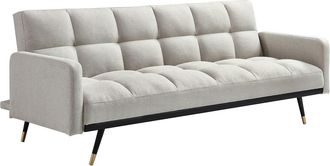 Vente-Unique Sof&aacute; cama de 3 plazas de tela beige - ROREMA