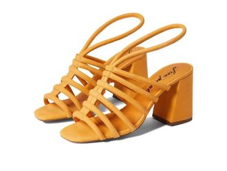 Free People Womens Free People Colette OB14323 Sandals Hot Orange Block Heel KHD601