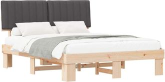 vidaXL Estructura De Cama Con Cabecera Tapizada Gris Oscuro Vidaxl