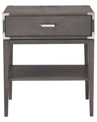 Leick Home Beckett 1-Drawer Nightstand with Charging Station, A/C & USB Charging Port
