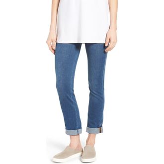 Lyss&eacute; ntials Boyfriend High Rise Denim Jeans in Mid Wash at Nordstrom, Size X-Small