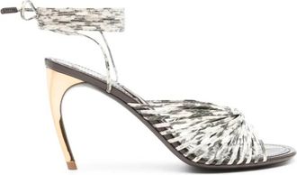 Ferragamo Ferragamo 95mm Caged Design Leather Sandals