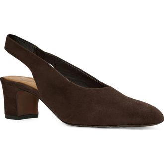 Aquatalia Trevi Slingback Pump in Espresso Suede at Nordstrom, Size 10.5