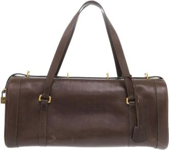 Herm&egrave;s Pre-owned Leather travel-bags - Dames - Vintage Weekendtas - Bruin - ONE Size - Vintage