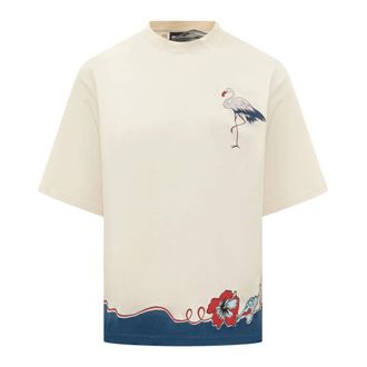 Dsquared2 T-Shirts, male, Beige, Size: XL Loose Fit Tee