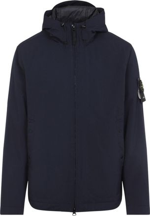 Stone Island Navy Blue Solid Hood Jacket
