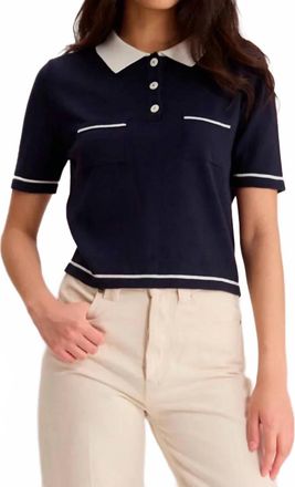 Ines De La Fressange Fran Polo Top In Navy