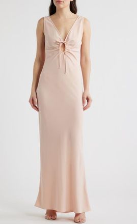 Black Halo Reese Low Back Gown in Mango at Nordstrom, Size 14