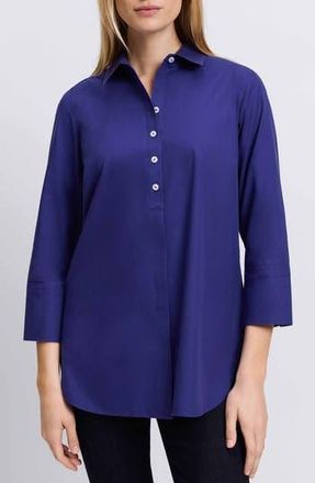 Foxcroft Madison Popover Cotton Oxford Shirt in Majestic Blue at Nordstrom Rack, Size 2