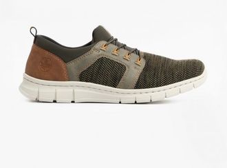 Rieker B7796-54 Mens Slip-On Trainers Green - Size UK 7.5