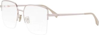 Fendi FE50091U Square Semi Rim Eyeglasses - Gold