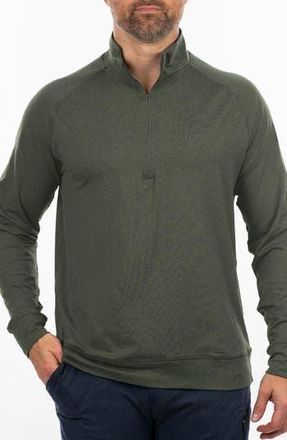 Burnside Jersey Quarter Zip Sweatshirt in Army at Nordstrom Rack, Size Xx-Large