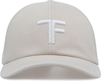 Tom Ford CANVAS & LEATHER TF CAP Size: L, colour: OFF WHITE