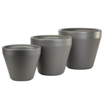 OEM Juego De 3 Macetas De Jard&iacute;n Purea Color Antracita