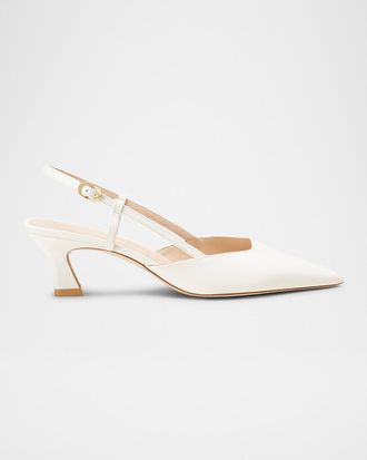 Stuart Weitzman 50mm Vinnie Leather Slingback Pumps