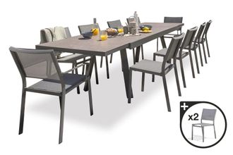 DCB Garden Conjunto de comedor jard&iacute;n 12 plazas