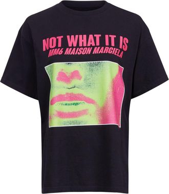 Maison Margiela graphic-print cotton T-shirt - women - Cotton - M - Black