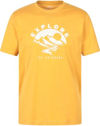 Mountain Warehouse Mountain Explorer Mens Tee - 100% Cotton Casual T-Shirt, Lightweight, Breathable - Best for Autumn, Winter, Hiking, Camping & Outdoors Mustard (Mounta
